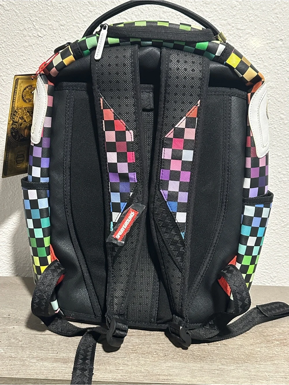 Sprayground Limited Edition Pixel Shark Backpack NWT Color Shift Checkered